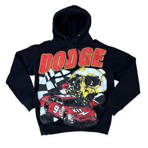 Rare Dodge Nascar AOP Racing Skull Graphic Hoodie ByKiy Mens Large